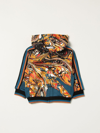 Dolce & Gabbana Multicolor Print Sweatshirt With Zip And Hood Dolce&gabbana Kids In Orange