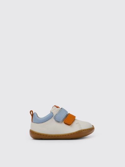 Camper Kids' Peu Shoes In Calfskin In White