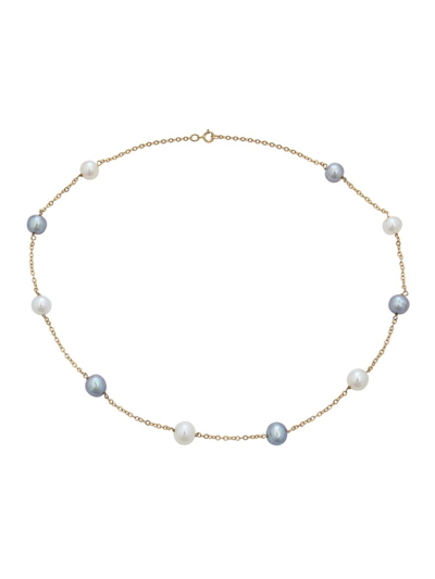 Belpearl Women's 14k Yellow Gold & 7-8mm Cultured Pearl Tin Cup Necklace