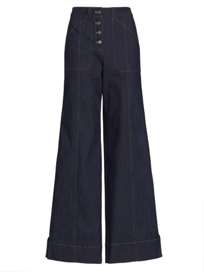 Cinq À Sept Women's Benji Mid-rise Wide-leg Jeans In Indigo