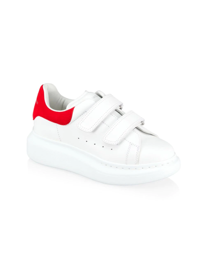 Alexander Mcqueen Little Kid's & Kid's Leather Oversize Sneakers In White Red