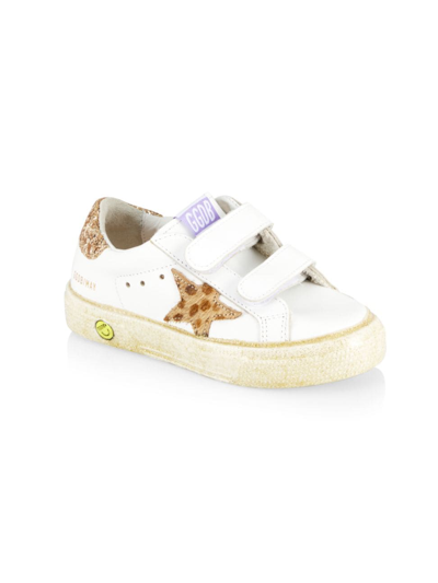 Golden Goose Babies' Little Girl's May School Glitter Low-top Sneakers In White