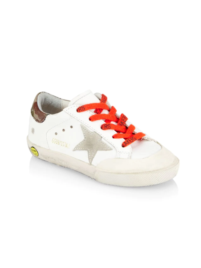 Golden Goose Baby's & Little Kid's Super-star Leather Camouflage Sneakers In Bianco