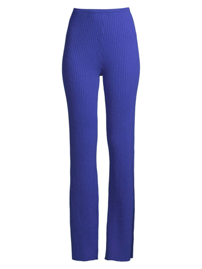 Sir Enes Rib-knit Pants In Electric Blue