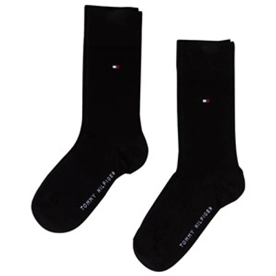 Tommy Hilfiger Navy Blue Cotton Socks (2 Pack) In Black