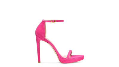 Stuart Weitzman Nudist Disco Platform Sandal In Magenta