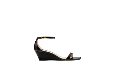 Stuart Weitzman Nudistcurve Wedge Sandal In Black