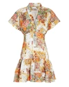 ALEMAIS SYLVIA FLORAL HEMP MINI DRESS