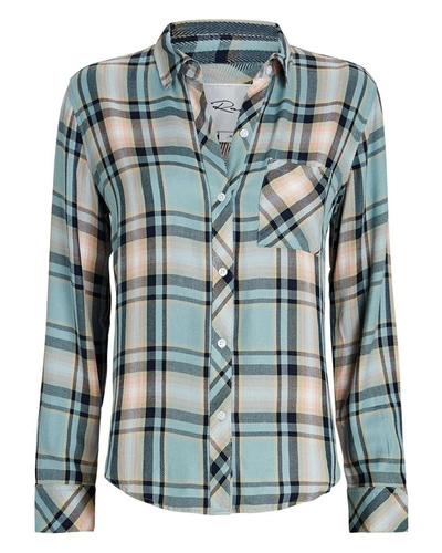 Rails Hunter Button-front Plaid Shirt - Teal Peach Navy In Blue-med