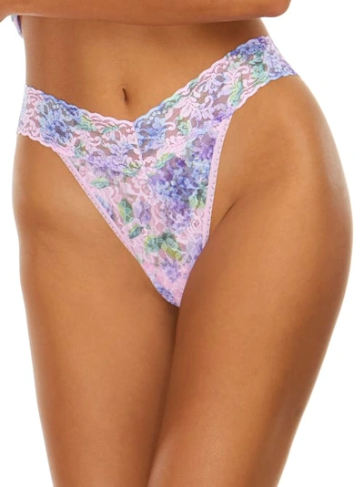 Hanky Panky Printed Original-rise Signature Lace Thong In Harmony