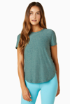 Beyond Yoga Featherweight On The Down Low T-shirt - Size 10 In Rainforest Blue Heather