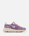 Golden Goose Running Sole Sneakers In Suede In Purple