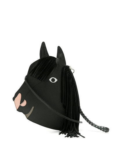 Sarah Chofakian Leather Cavalo Shoulder Bag In Black