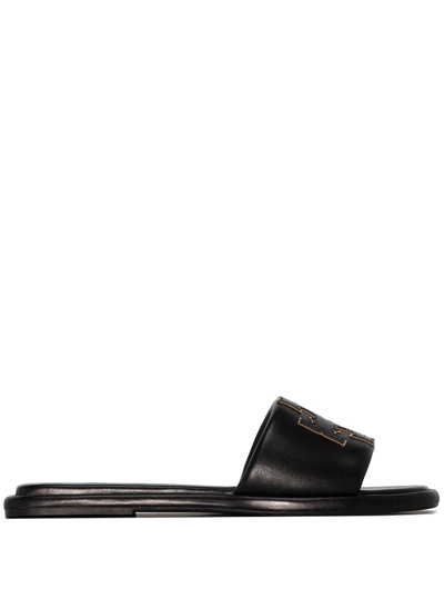 Tory Burch Ines Leather Slides In Black