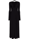 Proenza Schouler Drawstring Keyhole Matte Jersey Maxi Dress In Black