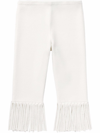 Proenza Schouler Textured Fringed Biker Shorts In Ivory