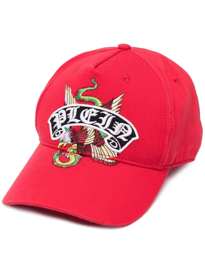 Philipp Plein Logo刺绣棒球帽 In Rot