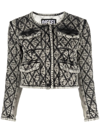 DIESEL CONTRAST-STITCHING CROPPED JACKET