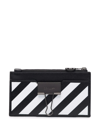 Off-white Binder Diag-stripe Cardholder In Black