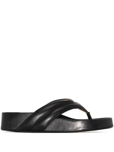 Atp Atelier Black Bellano 20 Flatform Leather Sandals