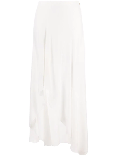Patrizia Pepe Asymmetric Long Skirt In Weiss