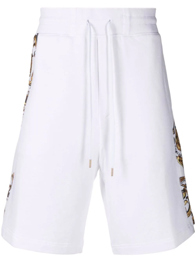 Versace Jeans Couture Barocco-print Drawstringshorts In White