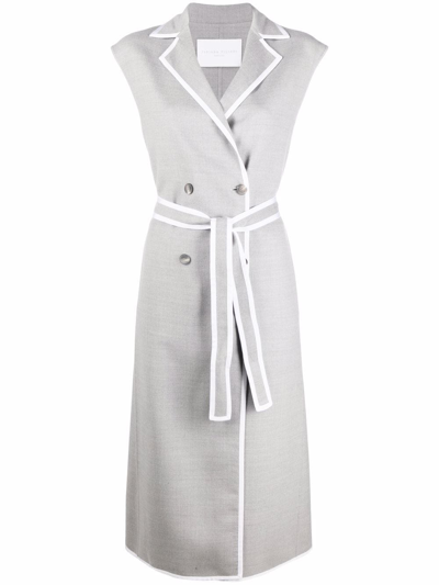 Fabiana Filippi Sleeveless Double-breasted Coat In Grey