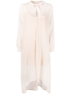Fabiana Filippi Graphic-print Long-sleeve Midi Dress In Pink