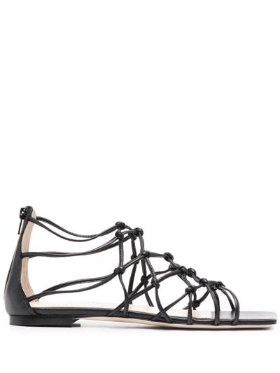 Fabiana Filippi Rear-zip 20mm Gladiator Sandals In Schwarz