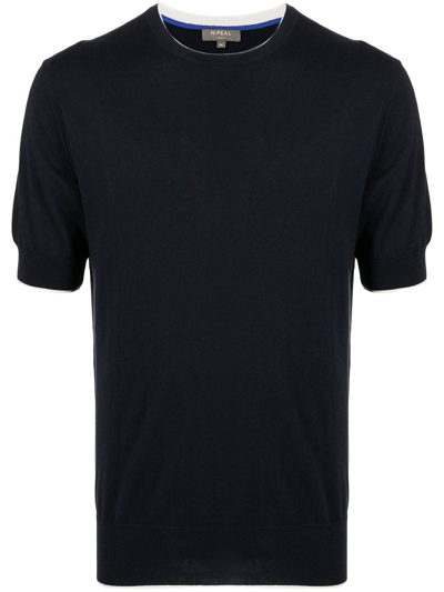 N•peal Round Neck Short-sleeved T-shirt In Blue