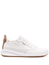 Geox Aerantis Mixed Leather Sneakers In White