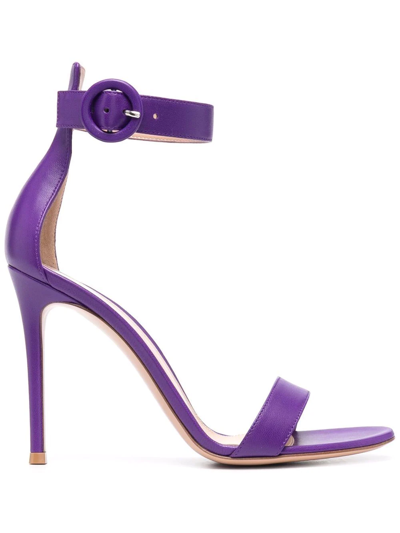 Gianvito Rossi Strappy 110mm Leather Sandals In Violett
