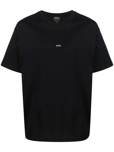 Apc A.p.c. Boxy Micro Logo Cotton Crew-neck T-shirt In Black