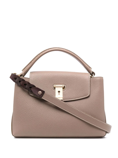 Bally Small Layka Leather Tote Bag In Braun