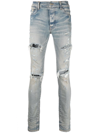 Amiri Indigo Distressed Jeans In Blau