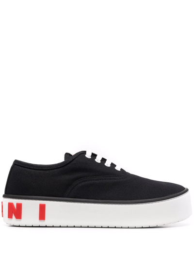 Marni Paw Lace-up Trainers In Blue