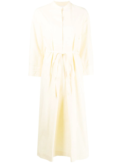 Jil Sander Tie-waist Cotton Dress In Gelb