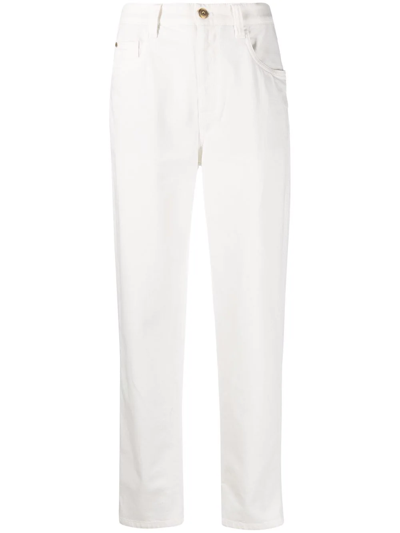 Brunello Cucinelli Cropped High-rise Straight-leg Jeans In Ivory