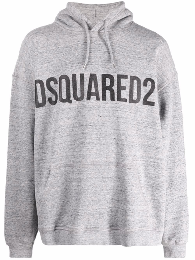 DSQUARED2 LOGO-PRINT COTTON HOODIE