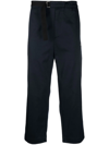 Oamc Belted Cropped Trousers In Blau