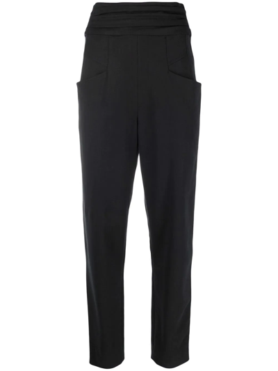 Isabel Marant High-waisted Tapered Trousers In Nero