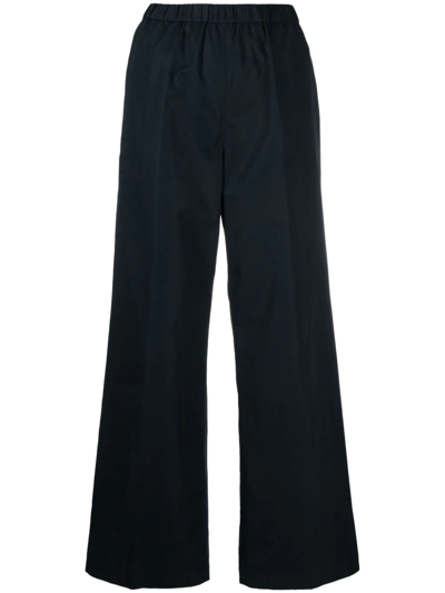 Aspesi Poplin Straight-leg Trousers In Blau