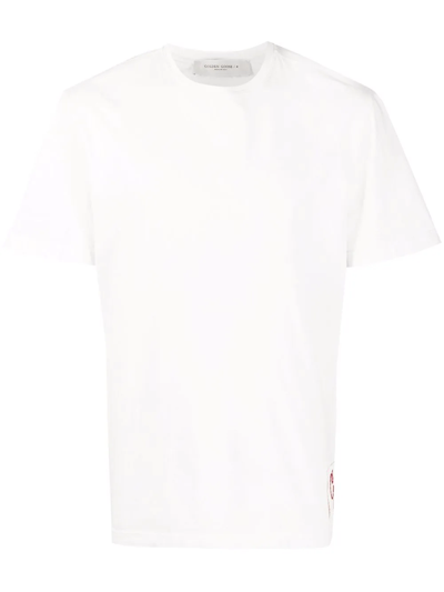 Golden Goose Embroidered-logo Short-sleeved T-shirt In White