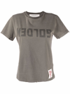 Golden Goose Doris Upside Down Logo Cotton Graphic Tee In Grün