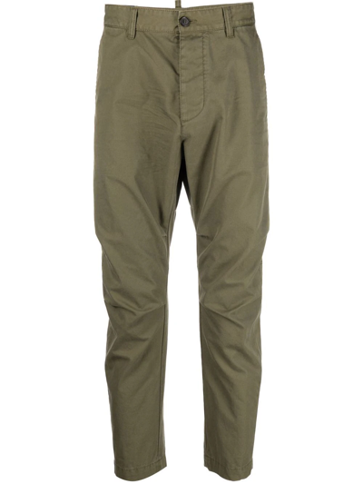 Dsquared2 Slim-cut Chino Trousers In Grün