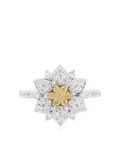 Hyt Jewelry Sunshine Yellow Diamond 铂金订婚戒指 In Silber