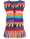 DSQUARED2 STRIPED KNITTED WAISTCOAT