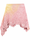 Attico Women's Gonna Tie-dyed Crocheted Cotton Mini Skirt In Pink