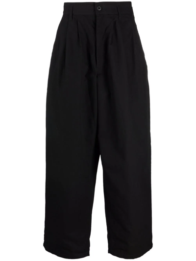 Yohji Yamamoto High-waisted Wide Leg Trousers In Black