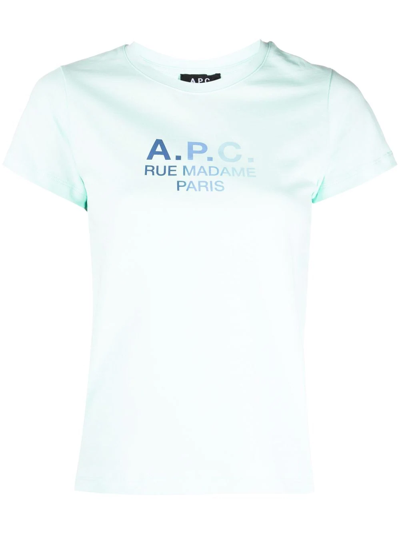 Apc T-shirt With Gradient Logo In Green